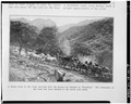 "A shape bend in the road, showing how the horses are hitched in 'blocking.' The remainder of the team has been hitched to the block and tackle." San Joaquin Light and HAER CAL,54-SPRI.V,1-7.tif